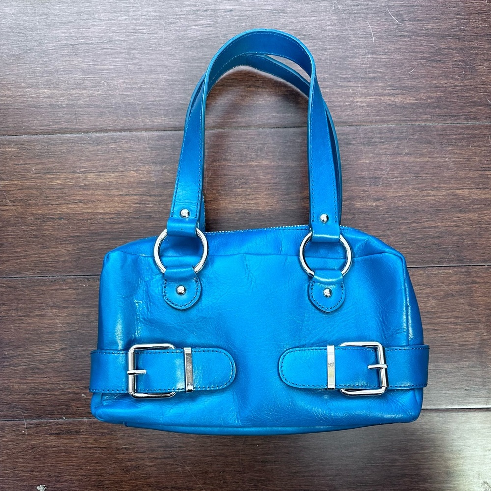 Teal Leather Handbag by Banana Republic